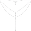 APM Monaco Double Chain Y-Drop Adjustable Necklace With Oval Stones- Necklaces