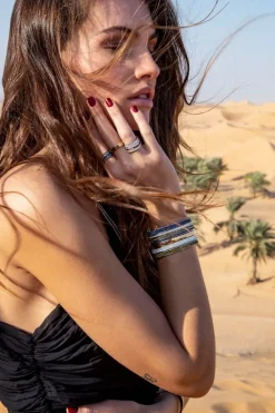 APM Monaco Double Line Pave Ring- Rings