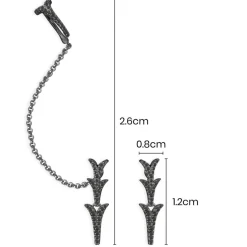 APM Monaco Dragon Tail Earrings With Ear Cuff And Chain- Earrings