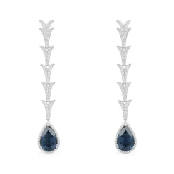 APM Monaco Drop Earrings With Blue Pear Stone- Earrings