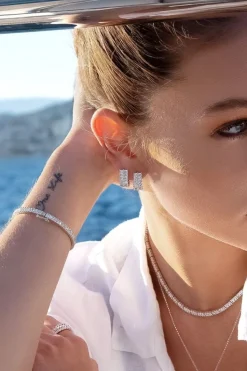 APM Monaco Eclat Double Row Hoop Earrings- Earrings