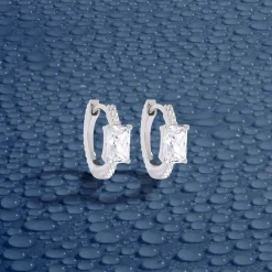 APM Monaco Eclat Pave Hoop Earrings- Earrings