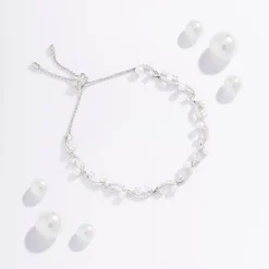 APM Monaco Flower Adjustable Bracelet With Pearls- Bracelets