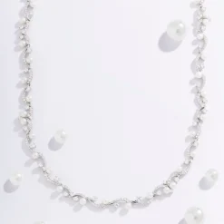 APM Monaco Flower Adjustable Necklace With Pearls- Necklaces