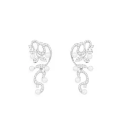 APM Monaco Flower Drop Earrings With Pearls- Earrings