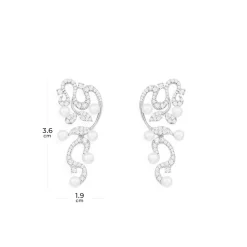APM Monaco Flower Drop Earrings With Pearls- Earrings