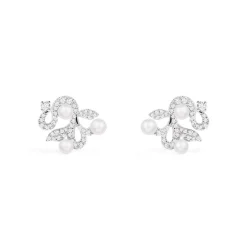 APM Monaco Flower Stud Earrings With Pearls- Earrings