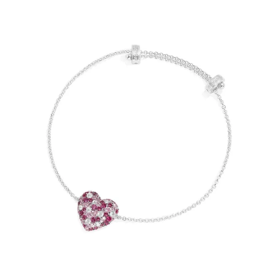 APM Monaco Fuchsia Heart Adjustable Bracelet- Bracelets