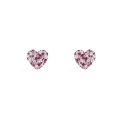 APM Monaco Fuchsia Heart Earrings- Earrings