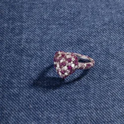 APM Monaco Fuchsia Heart Ring- Rings