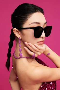 APM Monaco Fuchsia Oval Adjustable Bracelet- Bracelets