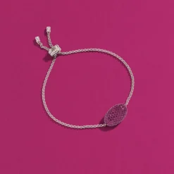 APM Monaco Fuchsia Oval Adjustable Bracelet- Bracelets