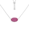 APM Monaco Fuchsia Oval Adjustable Necklace- Necklaces