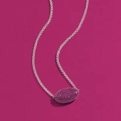 APM Monaco Fuchsia Oval Adjustable Necklace- Necklaces