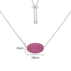 APM Monaco Fuchsia Oval Adjustable Necklace- Necklaces