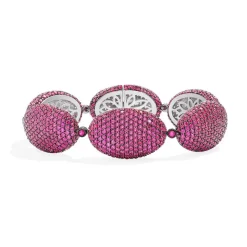 APM Monaco Fuchsia Oval Bracelet- Bracelets