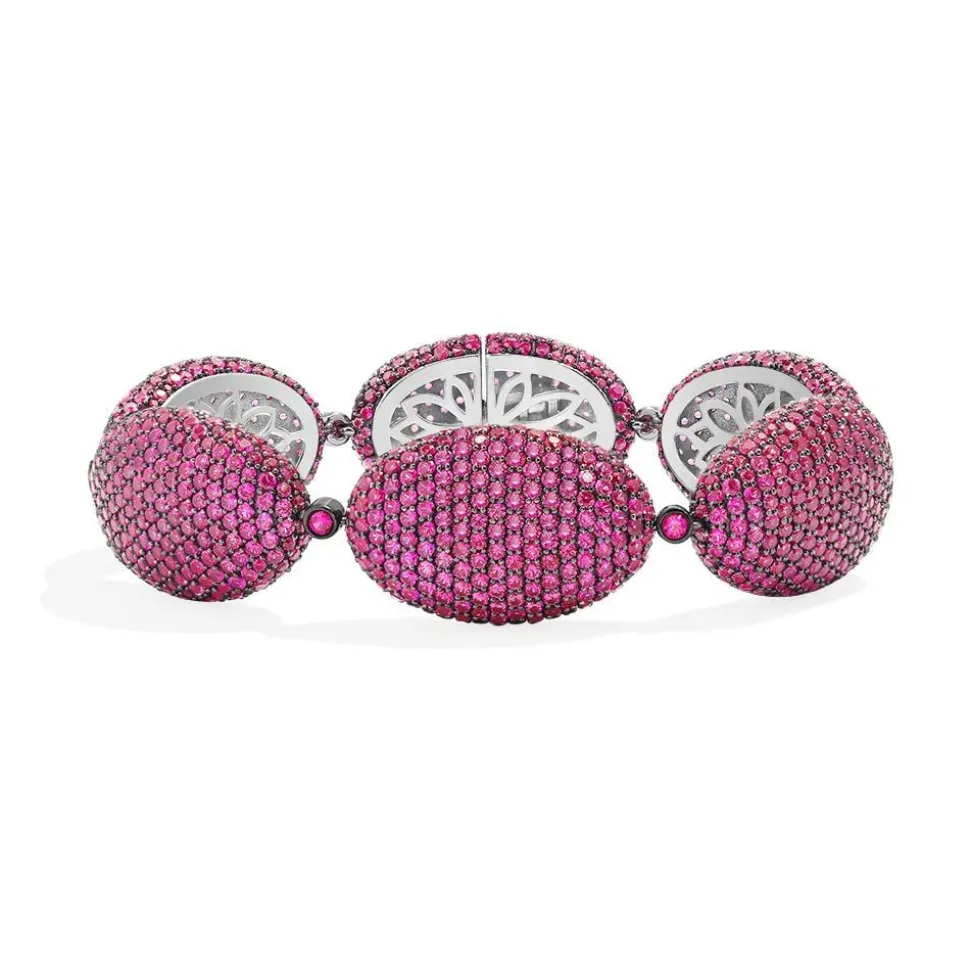 APM Monaco Fuchsia Oval Bracelet- Bracelets