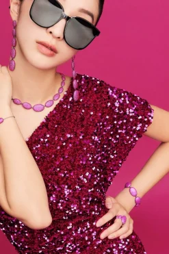 APM Monaco Fuchsia Oval Bracelet- Bracelets
