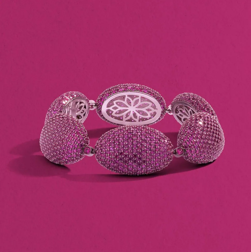 APM Monaco Fuchsia Oval Bracelet- Bracelets