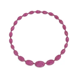 APM Monaco Fuchsia Oval Choker- Necklaces
