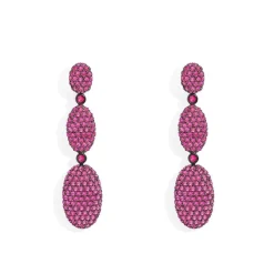 APM Monaco Fuchsia Oval Earrings- Earrings