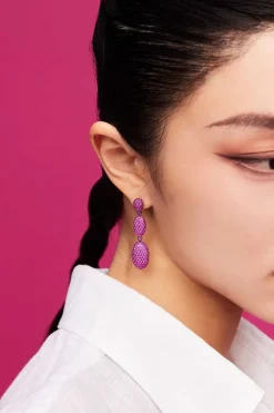 APM Monaco Fuchsia Oval Earrings- Earrings