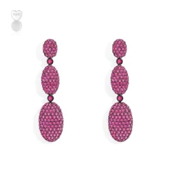 APM Monaco Fuchsia Oval Earrings- Earrings