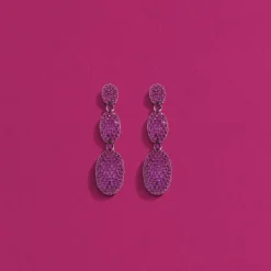 APM Monaco Fuchsia Oval Earrings- Earrings