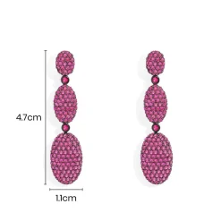 APM Monaco Fuchsia Oval Earrings- Earrings
