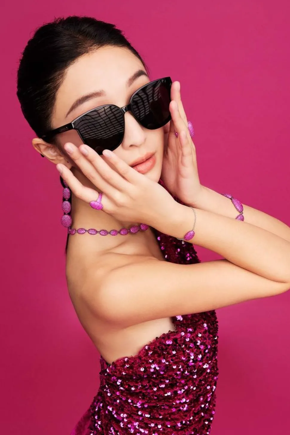 APM Monaco Fuchsia Oval Ring- Rings