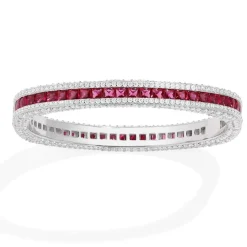 APM Monaco Fuchsia Pave Bangle- Bracelets