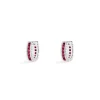 APM Monaco Fuchsia Pave Rectangle Hoop Earrings- Earrings