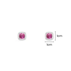 APM Monaco Fuchsia Square Stud Earrings- Earrings
