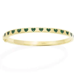 APM Monaco Green & White Heart Bangle- Bracelets