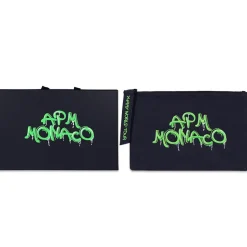 APM Monaco Green Graffiti Clutch- Accessories