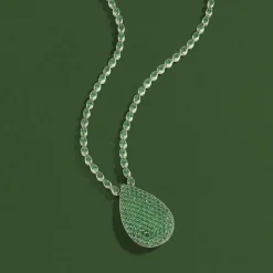 APM Monaco Green Drop Choker- Necklaces