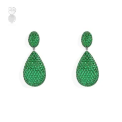 APM Monaco Green Drop Earrings- Earrings