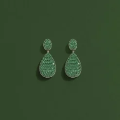 APM Monaco Green Drop Earrings- Earrings