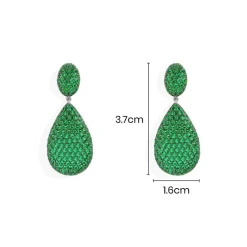 APM Monaco Green Drop Earrings- Earrings
