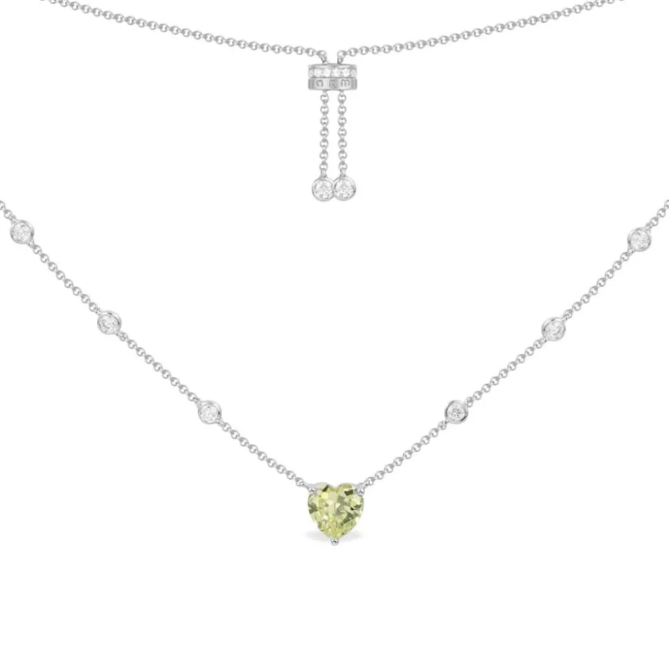 APM Monaco Green Heart Adjustable Necklace- Necklaces