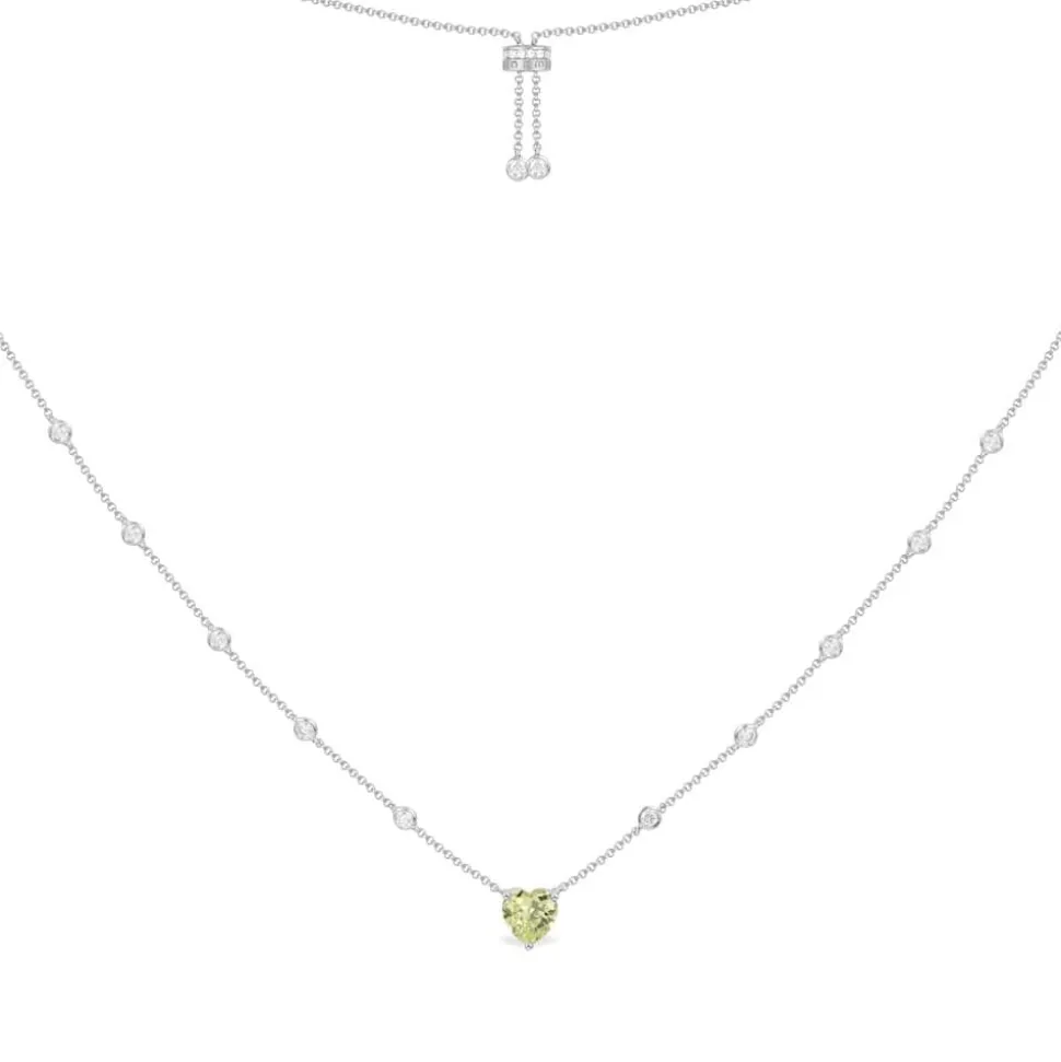 APM Monaco Green Heart Adjustable Necklace- Necklaces