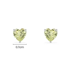 APM Monaco Green Heart Stud Earrings- Earrings