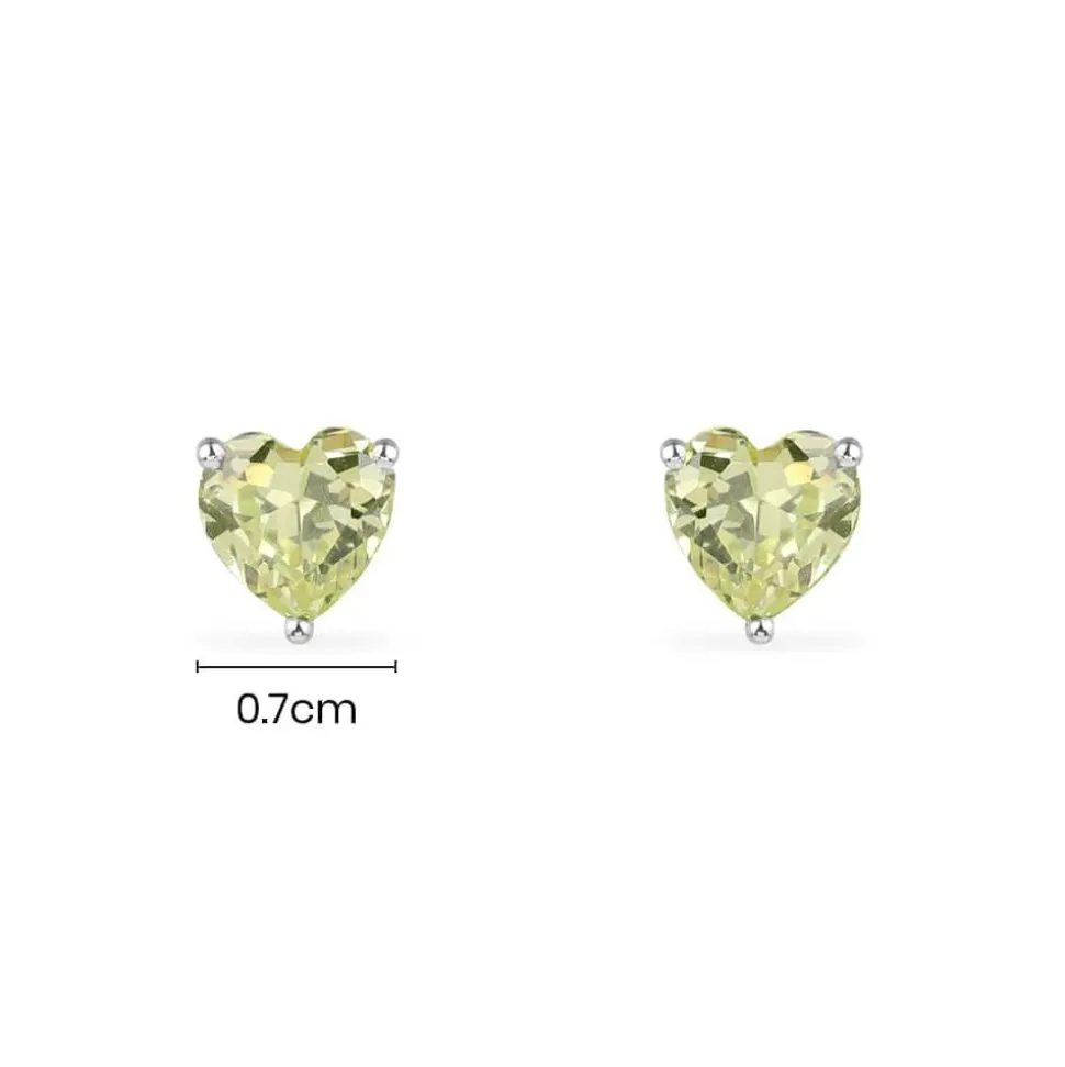 APM Monaco Green Heart Stud Earrings- Earrings