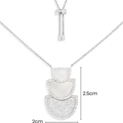 APM Monaco Half Moon Adjustable Necklace With Nacre- Necklaces