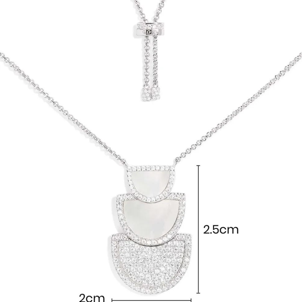 APM Monaco Half Moon Adjustable Necklace With Nacre- Necklaces