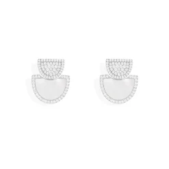 APM Monaco Half Moon Earrings With Nacre- Earrings