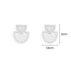 APM Monaco Half Moon Earrings With Nacre- Earrings