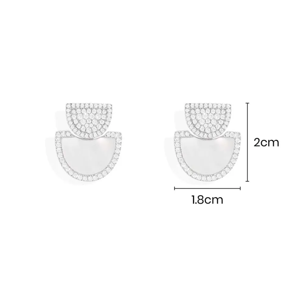 APM Monaco Half Moon Earrings With Nacre- Earrings