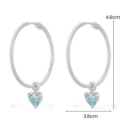 APM Monaco Hoop Earrings With Blue Heart- Earrings