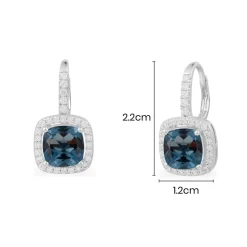 APM Monaco Hoop Earrings With Blue Square Stones- Earrings